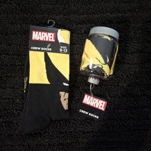 Marvel Black and Yellow Crew Socks